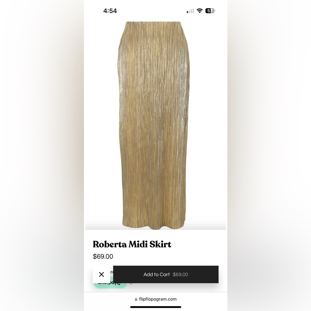 A gold metallic skirt NEW with tags. Didnt fit